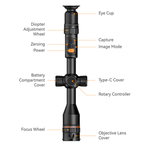 शिकार के लिए Tube-IR-650 640 एक्स 512 थर्मल सेंसर 50 मिमी थर्मल स्कोप, डिजिटल जूम 4x के साथ 15 एच ऑपरेटिंग टाइम नाइट विजन स्कोप - Product Image 2