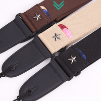 Basse acoustique résistante à l'usure épaissir les pièces de la ceinture d'épaule anti-dérapant longueur réglable sangle de guitare étoile embellir doux Durable