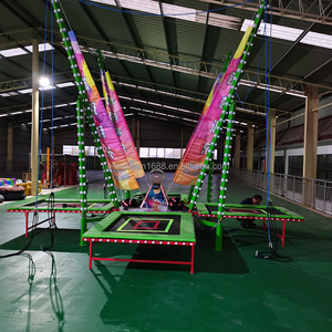 Trampoline de <span class=keywords><strong>saut</strong></span> à l'élastique pour enfants et adultes, intérieur/extérieur, 4 personnes, avec remorque mobile, lumières, en vente - Product Image 2
