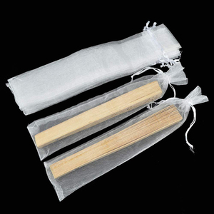 Fiesta DE BODA Baby shower Favor 2x10 pulgadas Malla Ventilador de mano <span class=keywords><strong>Bolsa</strong></span> con cordón Ventilador plegable Bolsas de regalo Bolsas de ventilador de <span class=keywords><strong>organza</strong></span> - Product Image 3