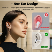 Clip sur écouteurs oreille ouverte sans fil Bluetooth 5.4 casque avec micro 4 H Play écouteurs de sport étanches pour les entraînements