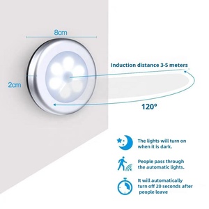 Veilleuse <span class=keywords><strong>LED</strong></span> intelligente au design moderne <span class=keywords><strong>Lampe</strong></span> à capteur d'aspiration magnétique à <span class=keywords><strong>piles</strong></span> <span class=keywords><strong>pour</strong></span> éclairage de <span class=keywords><strong>placard</strong></span> de chambre à coucher - Product Image 2
