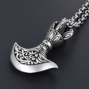 Crescent Axe Pendant <b>Titanium</b> Steel Geometric Design Themed Necklace Everyday Wear SP440 - Product Image 2