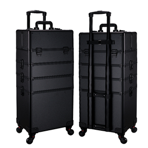 Chariot cosmétique professionnel de caisse de <span class=keywords><strong>Train</strong></span> de maquillage de roulement avec des roues coiffeur et organisateur de cas de <span class=keywords><strong>voyage</strong></span> d'ongle pour l'artiste - Product Image 1