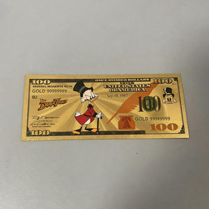6 billets de banque en feuille d'or nouvellement conçus inspirés de la série de dessins animés américaine DuckTales, monnaie plaquée or 24 carats pour collection et cadeaux - Product Image 2
