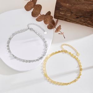 Dylam Charm Bracelet de cheville en chaîne perlée argentée, plaqué or 14K, style bohème plage, avec petit cœur délicat et alphabet A-Z - Product Image 4