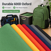Tissu Oxford en polyester 600D enduit PU, imperméable, tissage uni, résistant aux déchirures, durable, pour sacs, bagages, tentes, matériaux d'extérieur, vente en gros