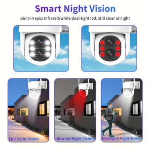 4CH Wireless NVR Kit 4 pz PTZ doppia lente 3MP fotocamera 10X Zoom 10.1 pollici schermo LCD vendita calda CCTV telecamera sistema di sicurezza per la casa - Product Image 5