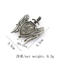Pendentif de collier gothique Quis ut Deus Vintage archange Michael