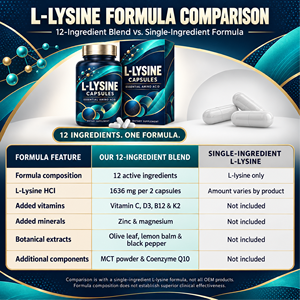 Capsules de L-Lysine végétariennes certifiées cGMP pour adultes, pour la santé immunitaire et les soins des lèvres, avec vitamine C et zinc - Product Image 5