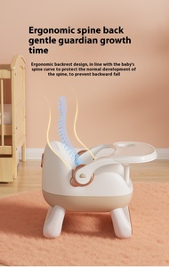 Chaise d'appoint multifonctionnelle pour bébé, siège d'alimentation, chaise de table avec plateau double amovible, facile à nettoyer - Product Image 3