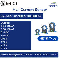 Yucheng HEYK Transformateur de courant à effet Hall à noyau divisé AC/DC 30A-200A/4-20mA 10V 5V Transmetteur RS-485 Précision 0,5%