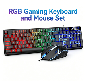 <span class=keywords><strong>Set</strong></span> Tastiera e Mouse da <span class=keywords><strong>Gaming</strong></span> GTX350 USB Cablato 104 Tasti Retroilluminato RGB Sensazione Meccanica 1000DPI OEM ODM Vendita all'Ingrosso - Product Image 1