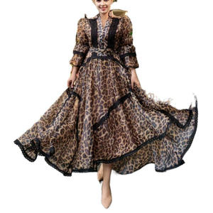 Vestido Largo Informal de Estilo Retro <span class=keywords><strong>Oscuro</strong></span> con Estampado Floral, Cuello Alto, Cintura Natural, Manga Larga, Diseño Exclusivo de Alta Gama, Ropa de Mujer para Otoño 2025 - Product Image 6