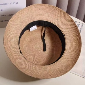 Sombreros de <span class=keywords><strong>Paja</strong></span> para Vacaciones de Verano, Sombrero de Sol Ecológico de Papel y Hierba, Sombrero de Cubo con Cuentas de Diamantes y Perlas para Mujer, Sombrero de <span class=keywords><strong>Paja</strong></span> - Product Image 6