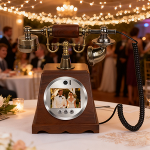 Livre d'or audio rétro, design <span class=keywords><strong>portable</strong></span>, téléphone livre d'or audio et vidéo pour les événements de mariage, d'anniversaire et de remise de diplômes - Product Image 1