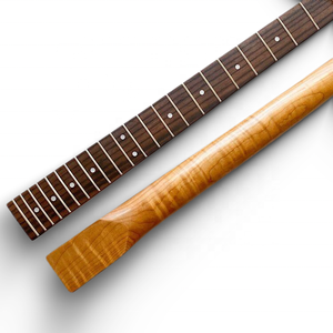 Mástil de guitarra de arce flameado tostado de 25.5 pulgadas con acabado Nitro, de repuesto para guitarras TL con diapasón de palisandro - Product Image 3