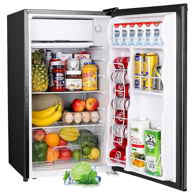 90L Portable Single Door Desktop Refrigerator Freezer Energy Efficient Mini Refrigerator Mini Fridge with Freezer
