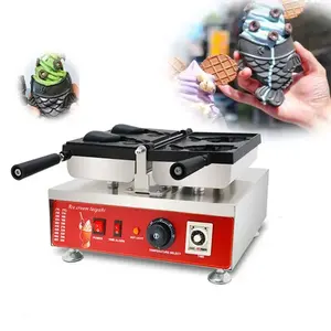 Fabrika fiyat elektrikli balık şekli kek aperatif gıda waffle waffle koni makinesi