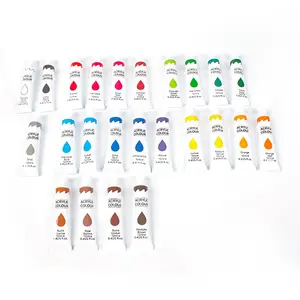 24-Farben-Aluminiumrohr-Acrylfarbe für hand bemalte Wandmalerei für Kinder DIY wasserdichte Farbe