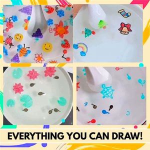 ชุดระบายสีเซรามิกสำหรับเด็ก ปากกาสีน้ำแบบลอยได้ ปลอดสารพิษ ใช้ได้ทั้งแบบลบแห้งและแบบลบเปียก สำหรับเขียนไวท์บอร์ด - Product Image 3
