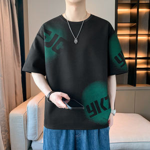 T-shirt homme en soie glacée à manches courtes, nouvelle collection été 2025, coupe ample, séchage rapide, grande taille, respirant et confortable - Product Image 3