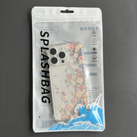 Sachet en plastique auto-scellant à fermeture éclair, imprimé en héliogravure, durable, pour accessoires de téléphonie mobile, avec clip de suspension pour étagères