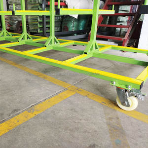 4 katmanlı yükleme 1500kg 6 metre tüp taşıma arabası Metal depolama arabası çelik taşıma raf arabası fabrika atölye - Product Image 5