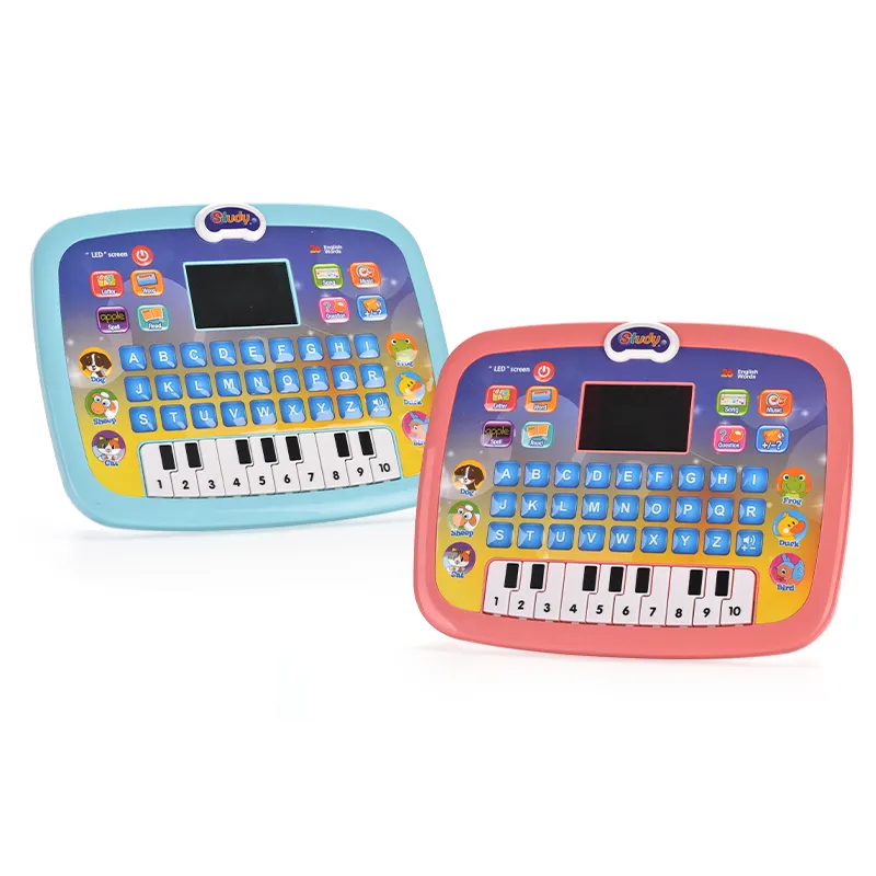 New LED Intelligent tablet learning machine Educational kids toy computer learning book with 26 English alphabets music
