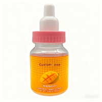 Bocaux en plastique PET en forme de biberon pour bébé, 100 ml, avec couvercles colorés, contenants étanches pour l'emballage de bonbons, biscuits et gommes.