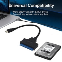 Cable Adaptador Convertidor USB 3.1 USB-C Tipo C a SATA III de 22 Pines de Primera Calidad para Disco Duro de 2.5 Pulgadas HDD y SSD para Portátiles
