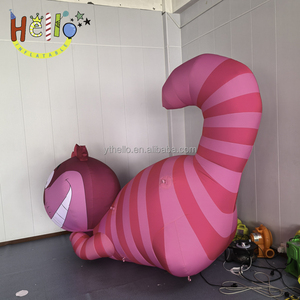 Modèle gonflable <span class=keywords><strong>Alice</strong></span> au pays des merveilles, décoration de fête d'anniversaire ou de mariage, chat du Cheshire gonflable rose - Product Image 4