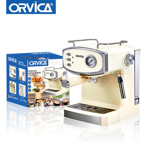 Cafetera Espresso Eléctrica Inteligente de 20 Bares, Color Beige, Semiautomática, Función de Calentamiento Rápido, para Hotel, de Plástico - Product Image 1