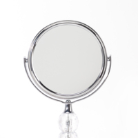 Vente chaude 3 Pouces Miroir De Maquillage De Bureau Double Face Poignée En Cristal Conception Fantaisie Grossissant Caractéristique Accessoire De Soins De Beauté