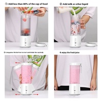 Nouvelle arrivée Mini presse-agrumes électrique portable Mélangeur de fruits transfrontalier à lame en acier inoxydable avec source d'alimentation USB pour la maison et la voiture