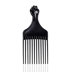 Prix d'usine, vente en gros, brosse à cheveux afro professionnelle à dents larges en plastique, peigne courant pour salon de beauté, avec logo personnalisé - Product Image 1