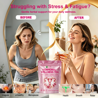 Thé pour le bien-être hormonal des femmes, plantes naturelles, rose, framboise, sachets de thé en pyramide, éclat radieux