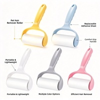 Rouleau anti-poils réutilisable pour animaux de compagnie, rechargeable, avec papier adhésif, nettoyeur portable en PP pour vêtements, canapés et tapis