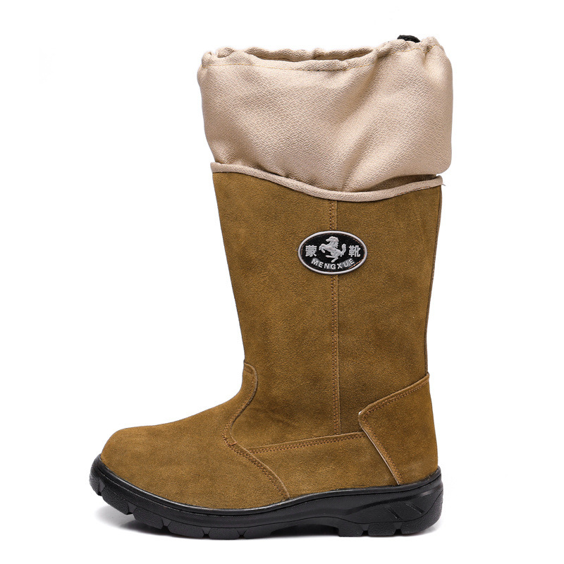 Bottes anti-poussière en laine épaisse de couleur kaki [super chaudes]