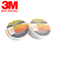 Ruban adhésif électrique en vinyle noir 3M Super 33+, résistant aux flammes, adhésif puissant, ignifuge, en caoutchouc PVC, ruban isolant électrique