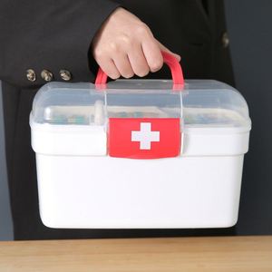 Boîte de rangement pour médicaments en métal blanc écologique pour la maison, personnalisable - Product Image 1