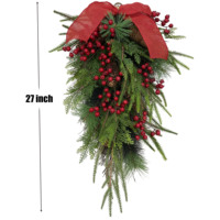 Ornements de Noël verts artificiels de 27 pouces pour décorer l'avant