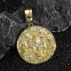 Pendentif rond en zircon plaqué or 14 carats de haute qualité, personnalisé, pour rappeur - Product Image 2