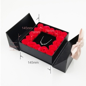 Valentine's Day Jewelry Gift <b>Box</b> Double Door Rectangular 16 Roses <b>Floral</b> Eternal Flower <b>Box</b> Holiday for Necklace Ring Bracelet - Product Image 5