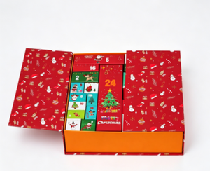 Custom Christmas Advent Calendar <b>Box</b> with <b>Red</b> Ribbon, 24 Days Countdown Gift <b>Box</b>, OEM/ODM Available - Product Image 3