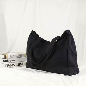 <b>Large</b> Luxury Eco-friendly Tote Shopping <b>Bags</b> Black Cotton Non-Woven <b>Canvas</b> Reusable with Custom Logo and Creative Design - Product Image 5