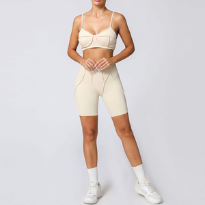 Abbigliamento Sportivo Personalizzato, Completo <span class=keywords><strong>Fitness</strong></span> da Donna con <span class=keywords><strong>Leggings</strong></span> a <span class=keywords><strong>Vita</strong></span> <span class=keywords><strong>Alta</strong></span> e Reggiseno per Yoga ed Esercizio - Product Image 4