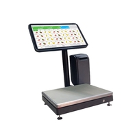Terminal de point de vente tout-en-un avec écran de 15,6 pouces, balance intégrée 30 kg/5 g, fonction caisse enregistreuse, système d'exploitation Windows/Android, garantie 1 an
