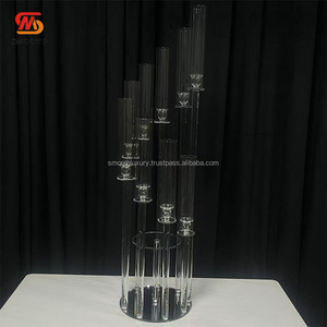 Smooth Customized Professional Clear Crystal Glass Candelabra Crystal <b>Candle</b> <b>Holder</b> Wedding Decoration Table Centerpieces - Product Image 4