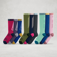 Chaussettes de compression montantes personnalisées avec logo, antidérapantes, pour la course et le football, avec bord tricoté, chaussettes de sport